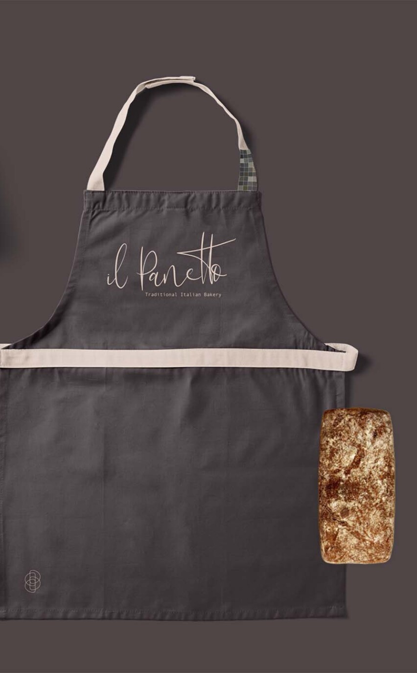 Schürzendesign für Bäckerei il Panetto