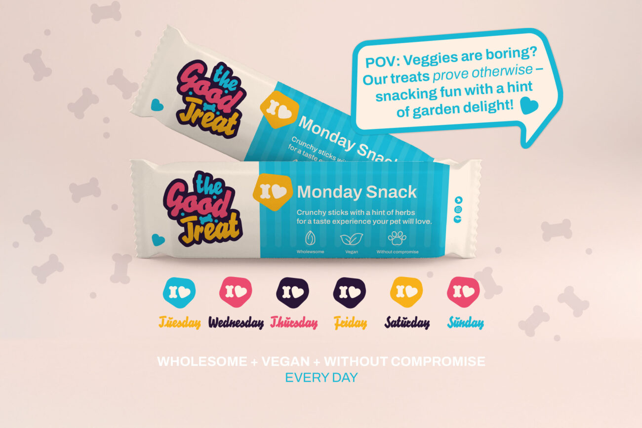 Gestaltung von 7 Snack-Verpackungen für jeden Tag der Woche