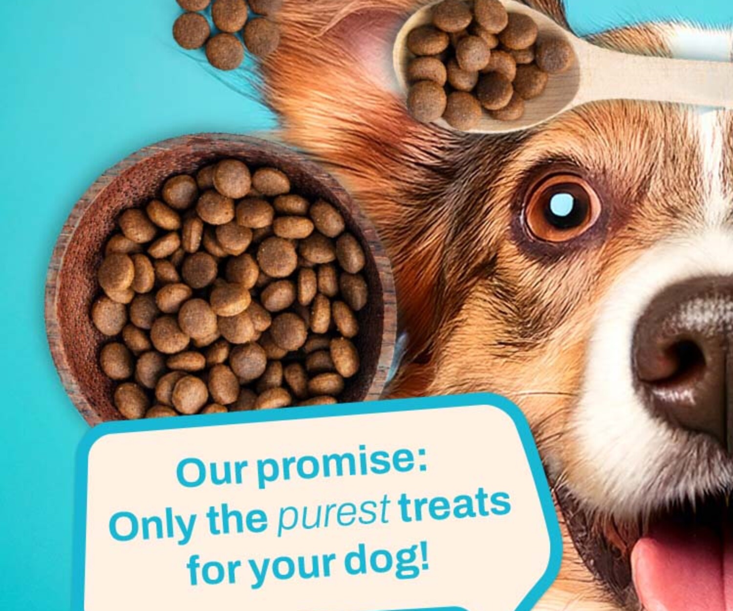 Snackverpackung mit veganem Tierfutter und Markenbotschaft von The Good Treat