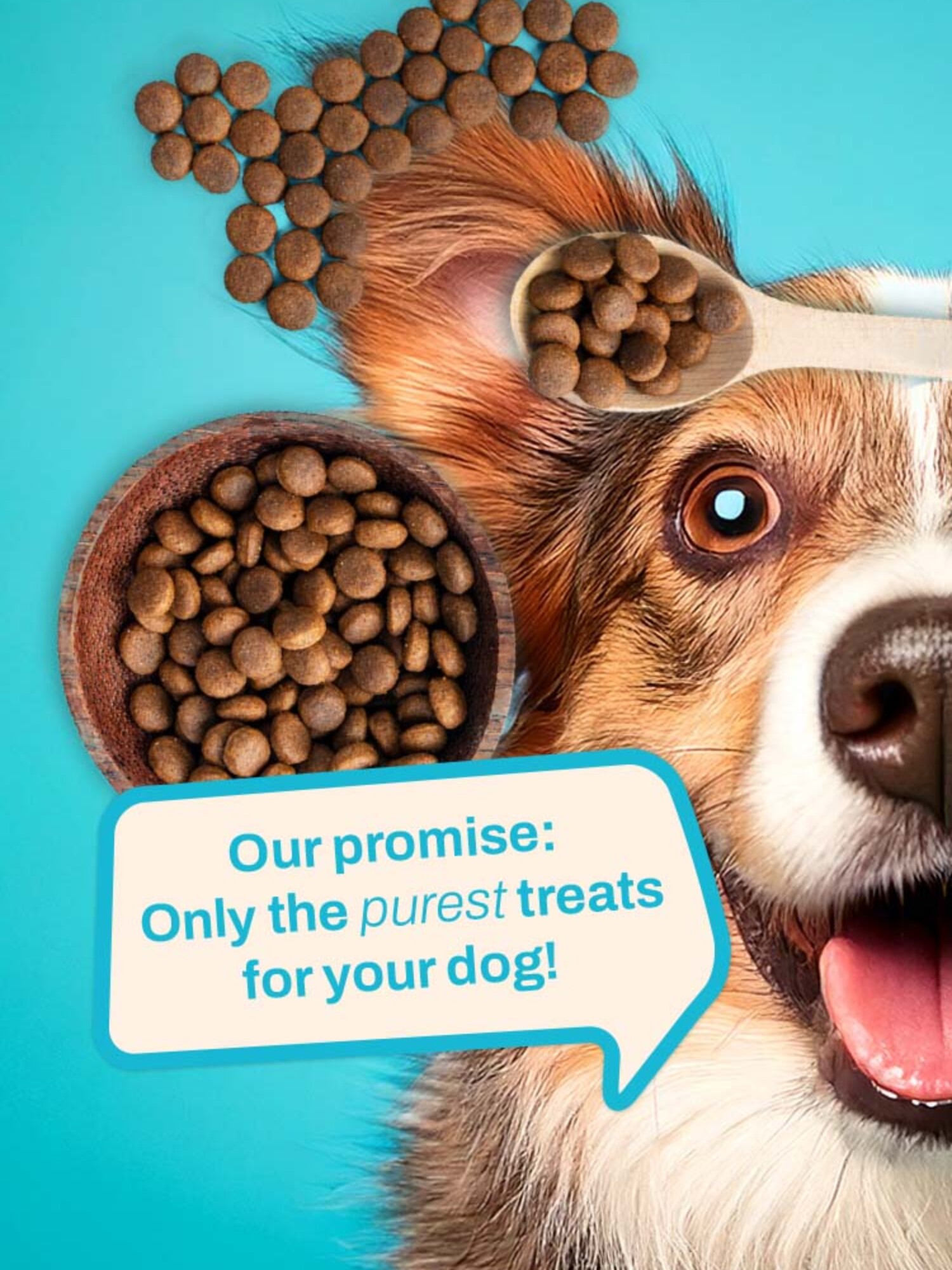 Snackverpackung mit veganem Tierfutter und Markenbotschaft von The Good Treat