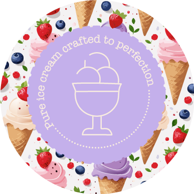 Aufkleberdesign für Eishersteller Velvet